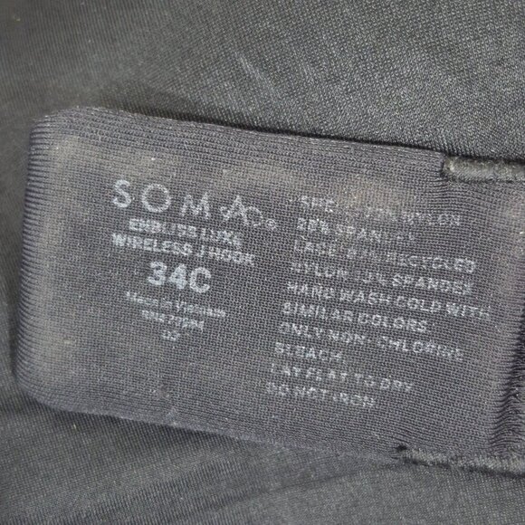 34C‎ Soma Embliss with Lace Wireless Wire Free Bra Black - Picture 5 of 5